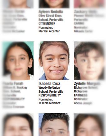 Congratulations to Isabella Cruz for the CHARACTER COUNTS Responsibility Nomination
